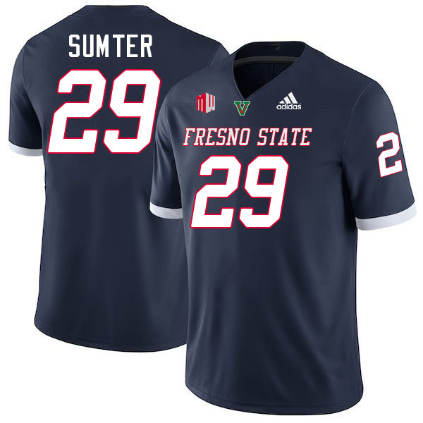 Fresno State Bulldogs #29 Malakai Sumter College Football Jerseys Stitched-Navy